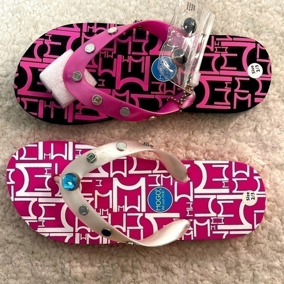 MOGO Clip Charm Flip Flops Girls Size 2/3 - Picture 2 of 6